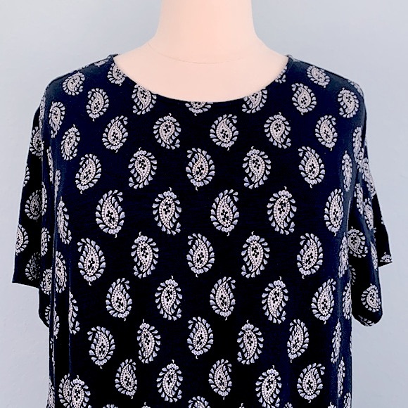 J Jill Flounced Elliptical Knit Paisley Print Dress - Picture 6 of 15